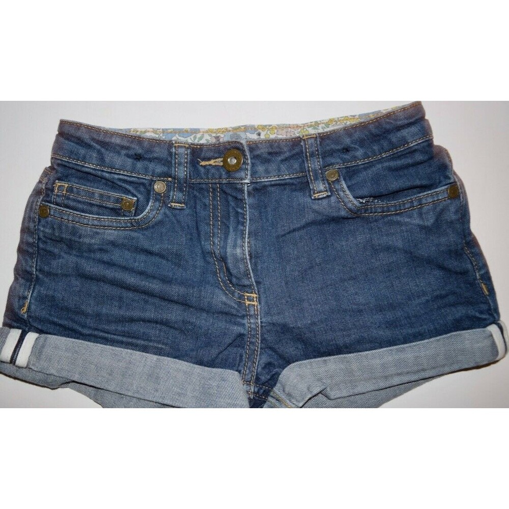 EUC JOHNNIE B by Boden GIRLS CUFFED DENIM SHORTS SIZE 7 Y